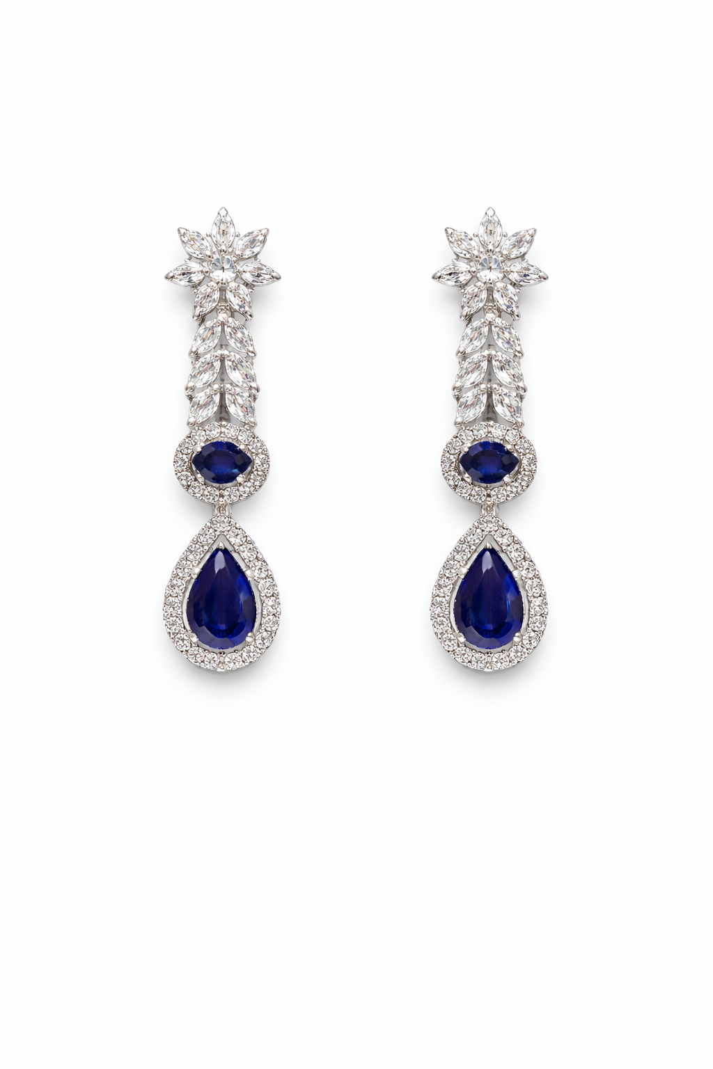 Royal Azure Cascade Necklace Set – 925 Silver