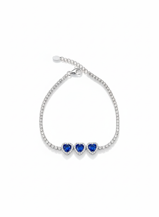 Deep Sea Blue Heart Bracelet