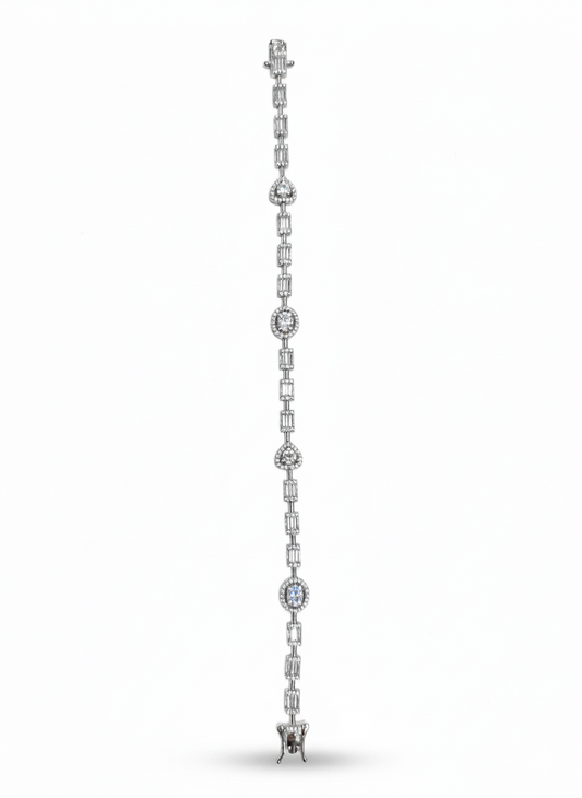 The Amora Baguette Heart Bracelet