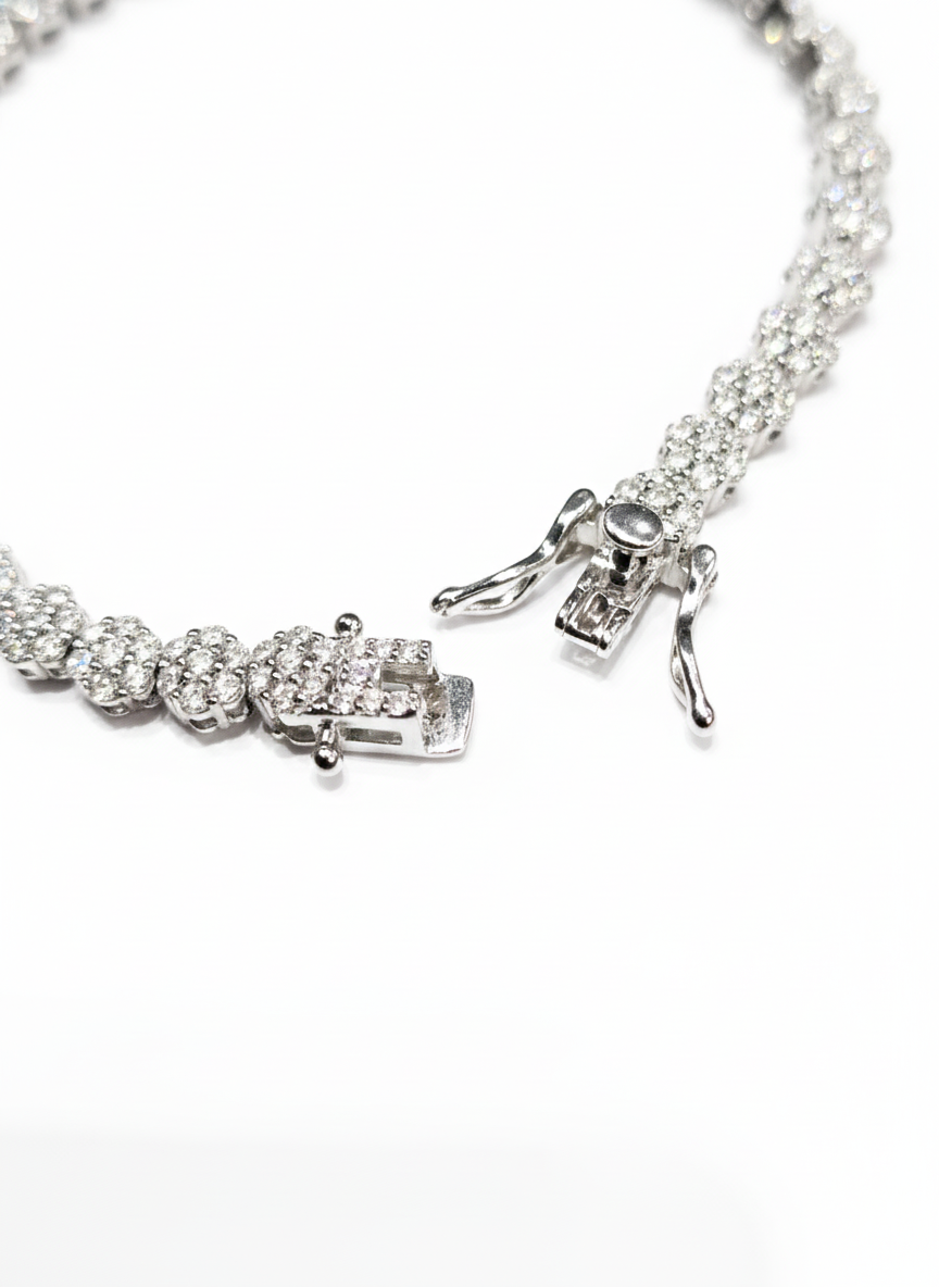 Celestia Pear Halo Tennis Bracelet