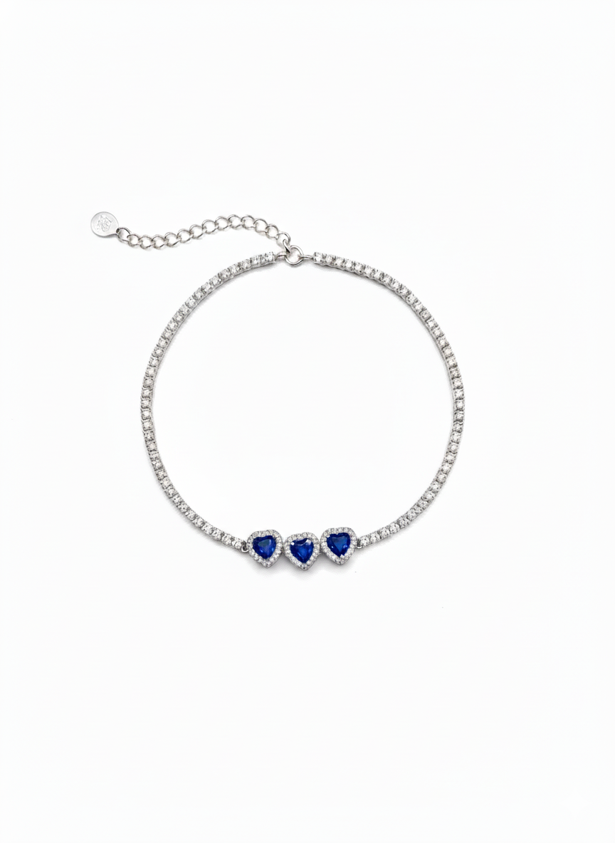 Deep Sea Blue Heart Bracelet