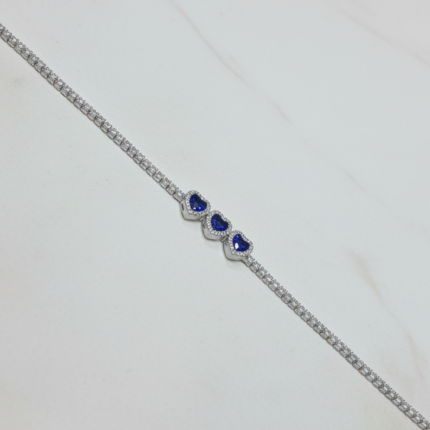 Deep Sea Blue Heart Bracelet