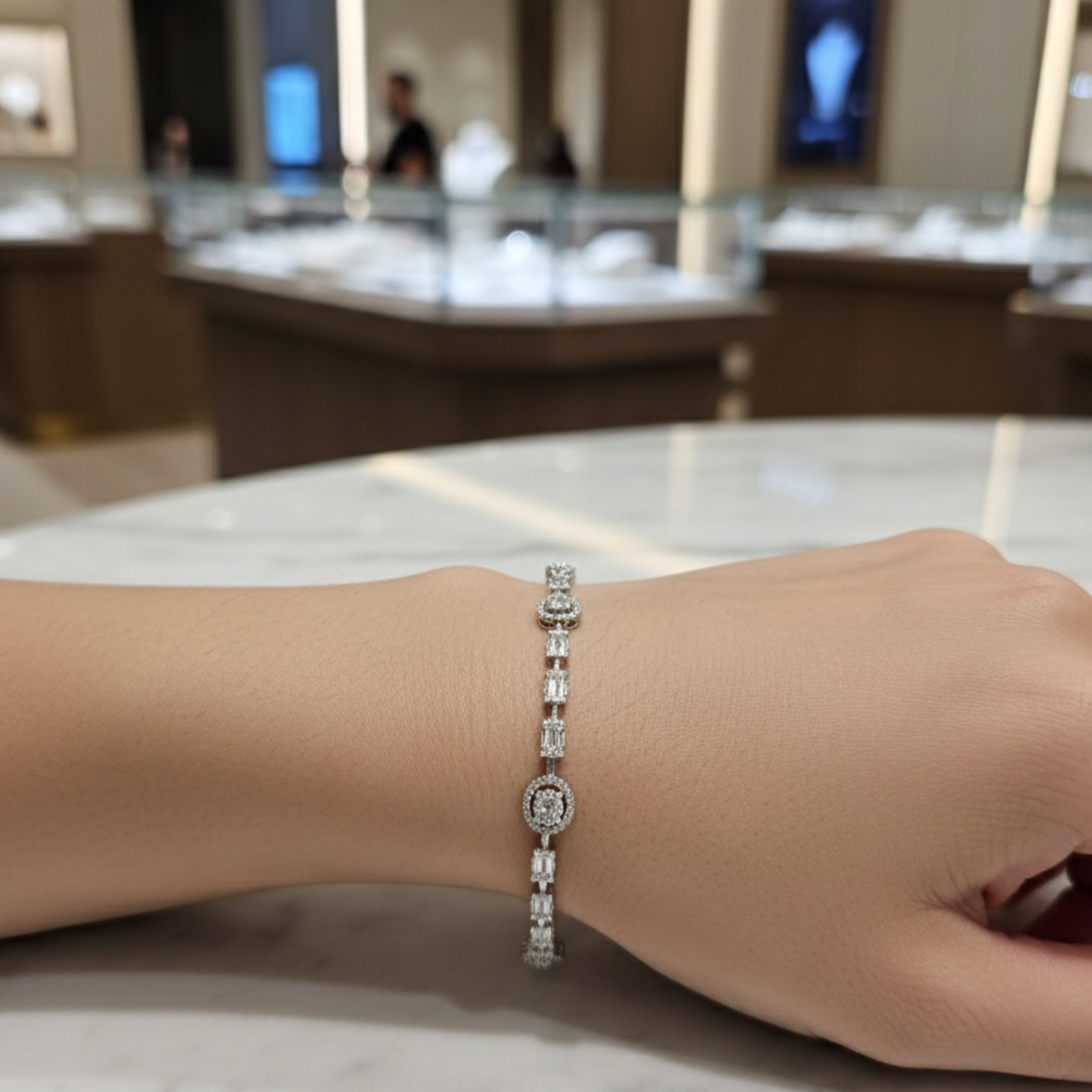 The Amora Baguette Heart Bracelet