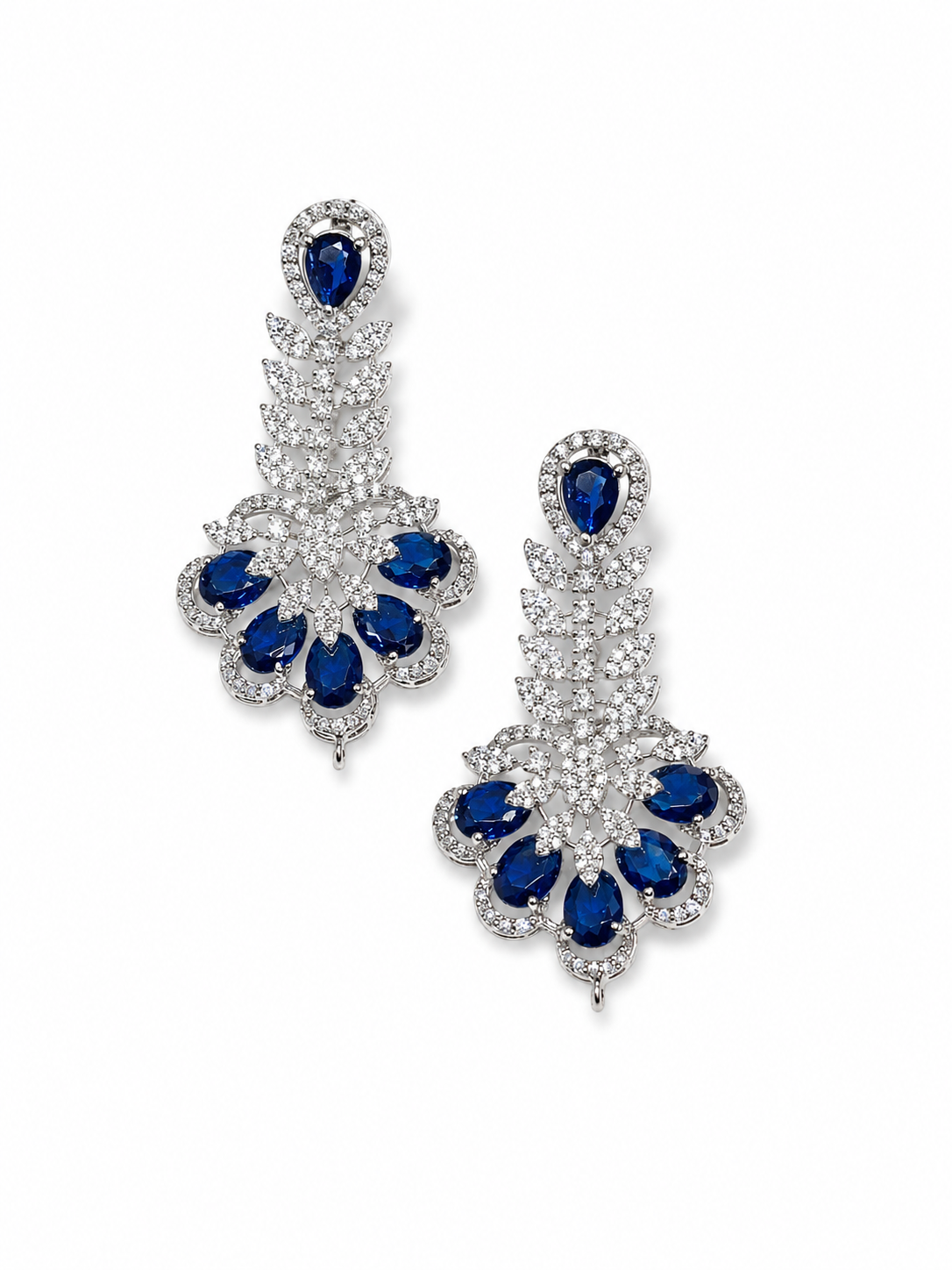 Royal Blue Silver Necklace Set