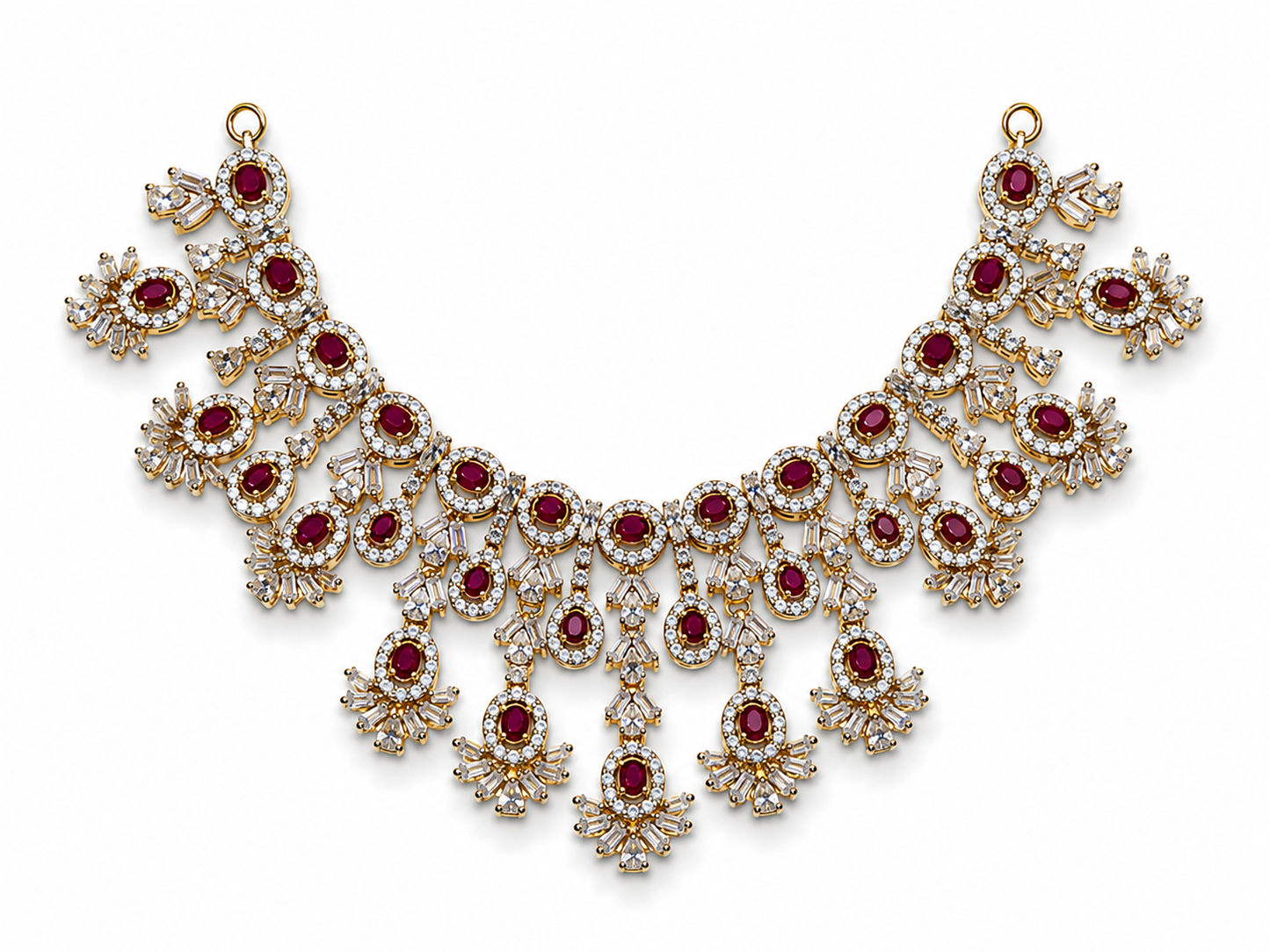 Pink Majesty Silver Necklace Set