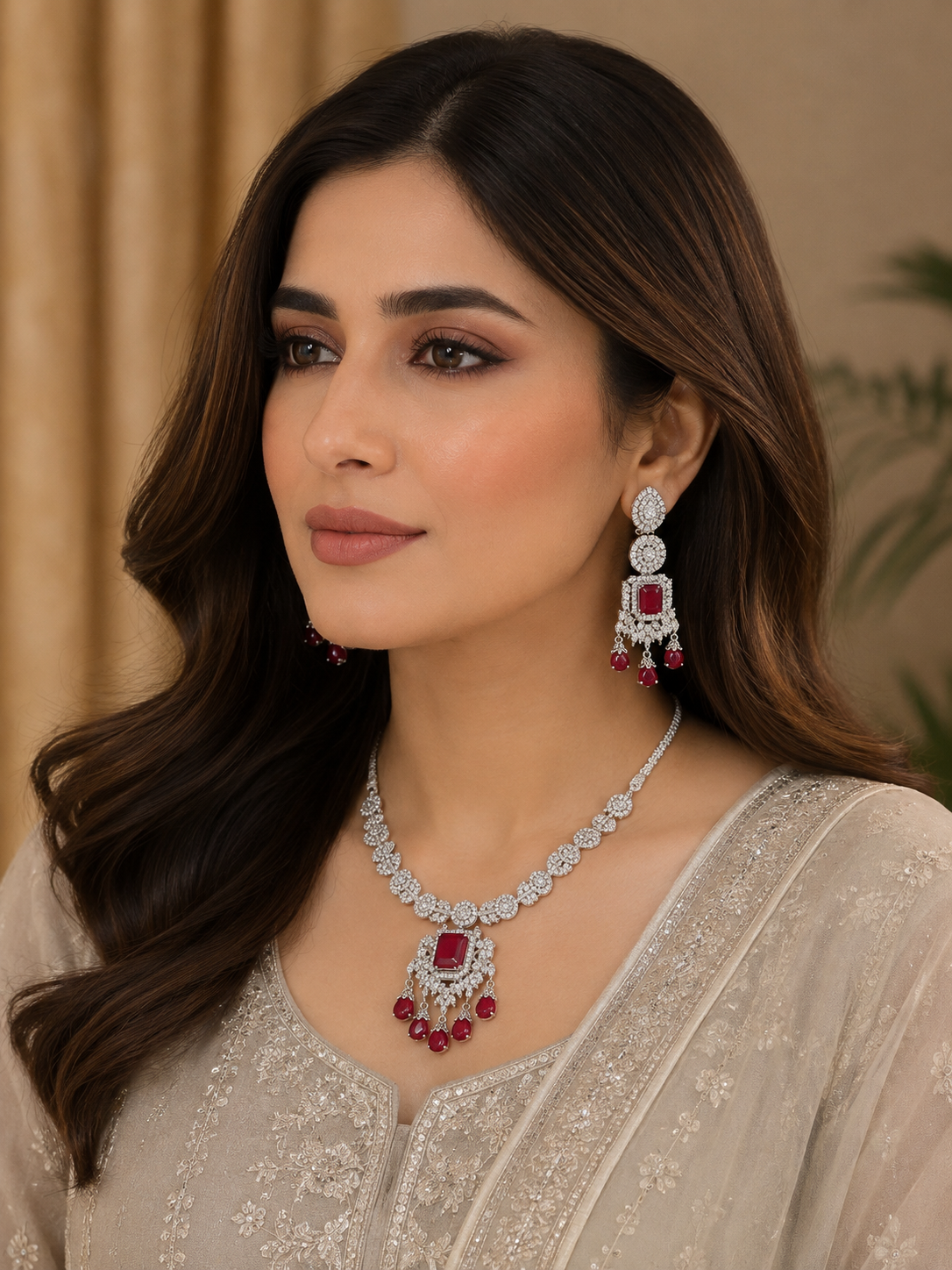 Ruby Royal Necklace Set