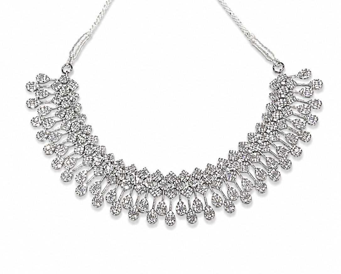Celeste 925 Sterling Silver Bridal Necklace Set