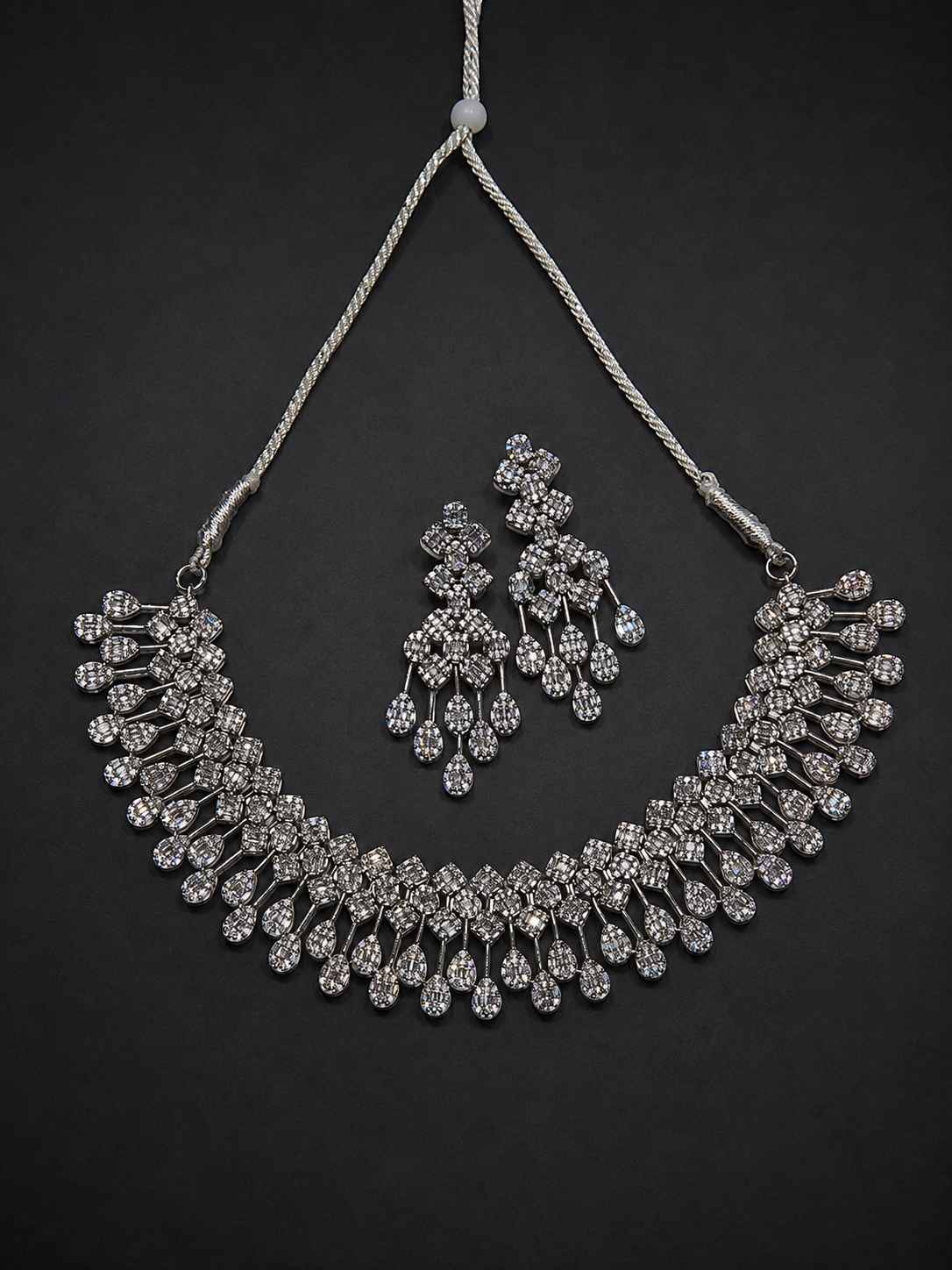 Celeste 925 Sterling Silver Bridal Necklace Set